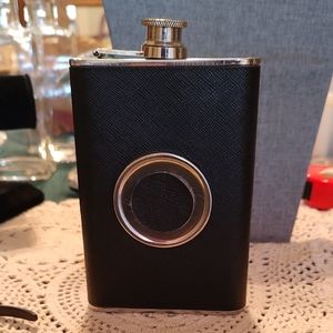 Black Flask with Silver Accents